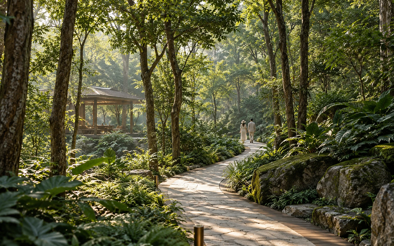 沉香山林步道与自然景观概念效果图